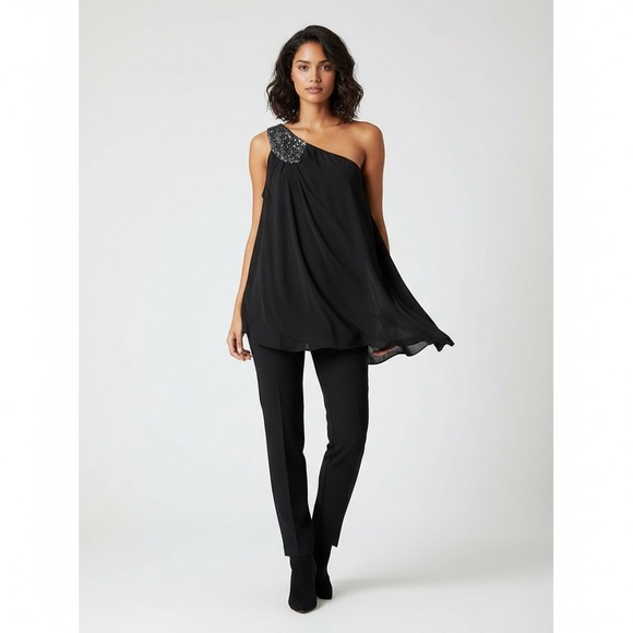 Guess Tops - Guess Beaded One Shoulder Blouse Small NWT